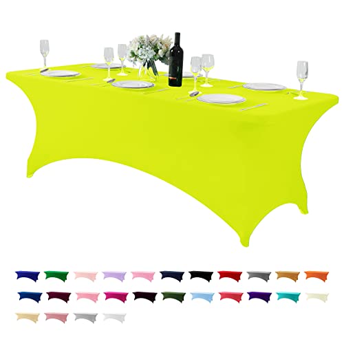 Spandex Table Cover for 8FT or 4ft or 6ft Table Universal Fitted Stretch Tablecloth for Party