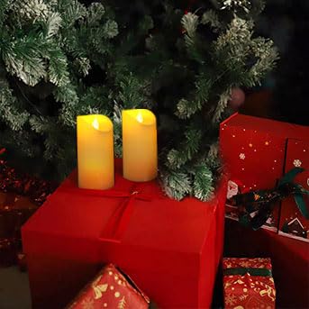 Outdoor Battery Operated Flameless Candles with Auto Timer D3”xH6” 2 PCS (2 Count)