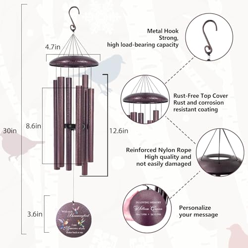 Personalized Memorial Wind Chime for Loss of Loved One 30
