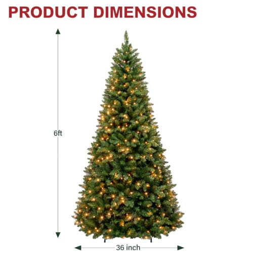 6ft Prelit Artificial Christmas Tree with 230 Warm White LEDs