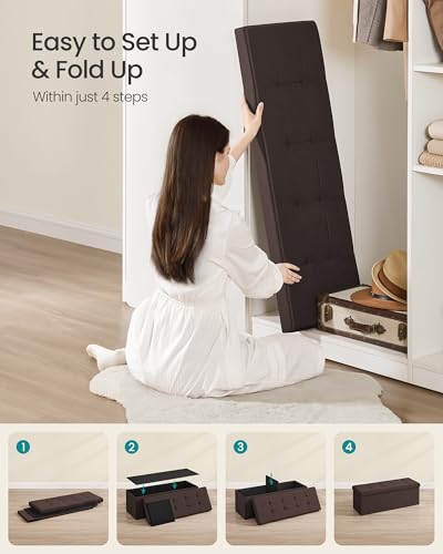 43.3 Inches Folding Storage Ottoman Bench
