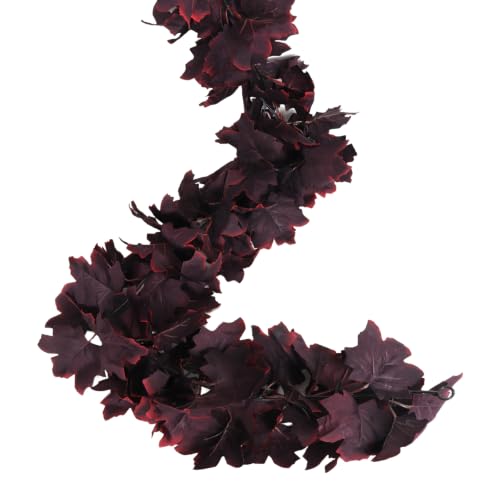Fall Maple Leaf Garland Artificial Vintage Burgundy Maple Vine 2Pcs (2 Count)