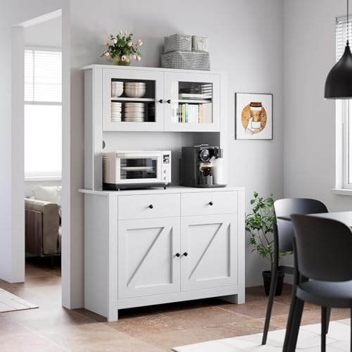 Kitchen Pantry Cabinet with Microwave Stand