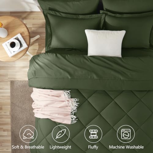 Queen Comforter Set Olive Green