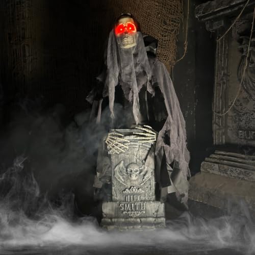 3.0 Ft. Rising Reaper with Tombstone Animatronic (3 ft Reaper with Tomb)