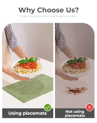 Bean Green Woven Placemats Set of 24 (24 Count)
