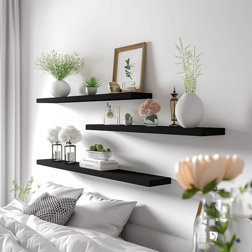 Wood Floating Shelves for Wall Decor (4 Count)