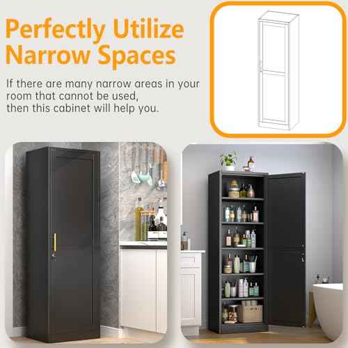 Metal Locker Tall Narrow Storage Cabinet