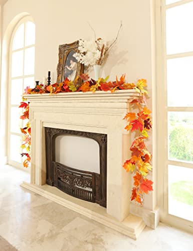 5 Pack Fall Leaves Garland Decorations for Home (5 Count)