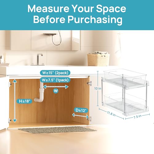 6 Pack Bathroom Under Sink Organizer (6 Count)