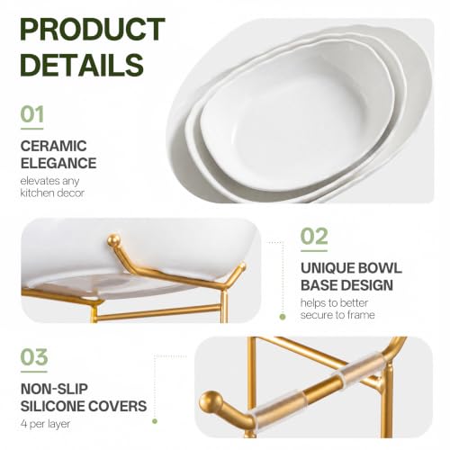 Large Tiered Fruit Bowl for Kitchen Counter