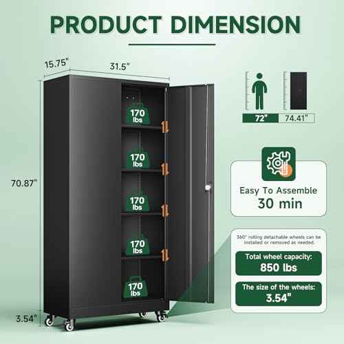 Metal Garage Storage Cabinets with Wheels