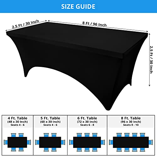 Spandex Table Cloth 2 Pack [8FT (2 Count)