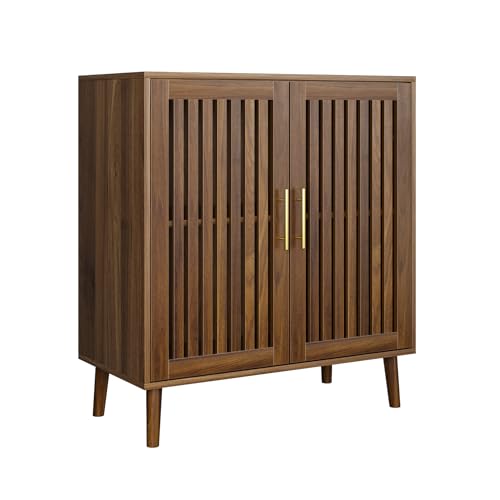 32″ Modern Farmhouse Sideboard Cabinet with Louvered Doors