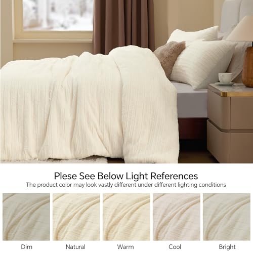 Faux Fur Queen Comforter Set