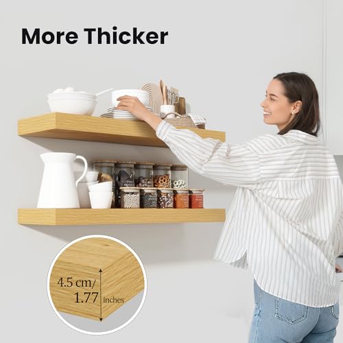 Floating Shelves 47.2" W x 10.3" D Oak Set of 2 (2 Count)