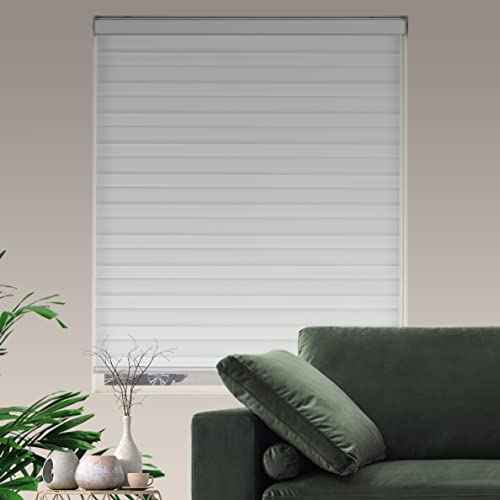 Zebra Blinds for Windows Dual Layer Light Filtering Privacy Free