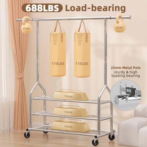 Heavy Duty Clothes Rack Load 688 LBS