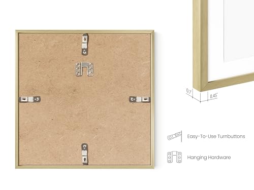 8x8 Gold Metal Picture Frames Matted to 4x4 (9 Count)