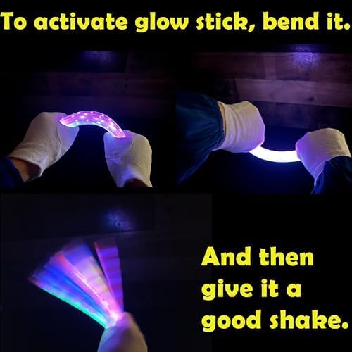 GiftExpress Glow Sticks 300 Pack - 8" Assorted Neon Color Glow In The Dark Glowsticks - Bulk Light Up Party Favors to Make Necklaces, Bracelets & Decorations for Kids
