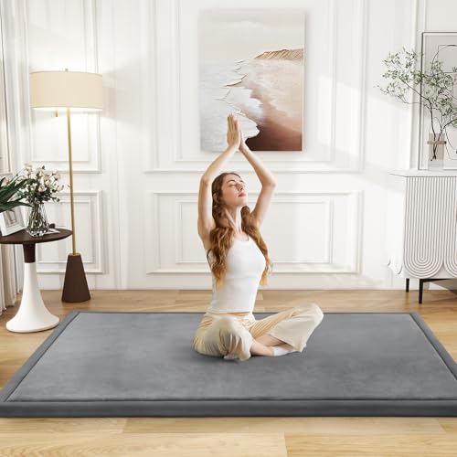 Baby Play Mat for Floor Nursery Rug Muscle Mat Area Rug Playroom Rug 47"x47" Playpen Mat Elastic Foam 1.3" Thick Crawling Mat for Babies