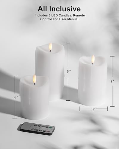 White Real Wax Made Wax Drip LED Flameless Battery (3 Count)