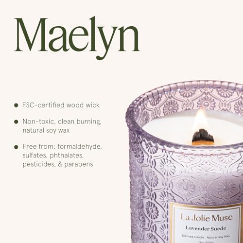 Lavender Suede Scented Candles for Home (19.4 Ounce)