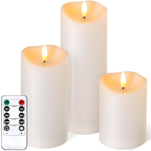 Outdoor Flameless Candles with Remote Timer (3 Count)