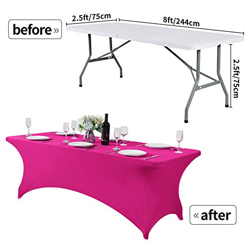 Spandex Table Cover for 8FT or 4ft or 6ft Table Universal Fitted Stretch Tablecloth for Party