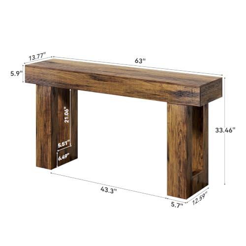 63 Inch Long Console Tables for Entryway