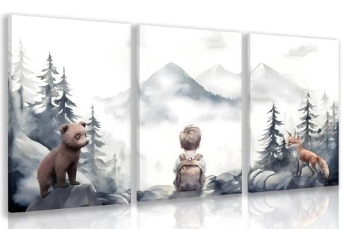 Framed Woodland Boy Nursery Wall Art Set of 3 (3 Count)