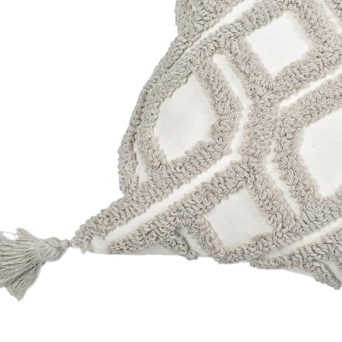 Boho Throw Pillow Covers 18x18 Tufted with Tassels