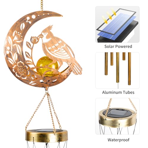 Moon Cardinal Wind Chimes Gift