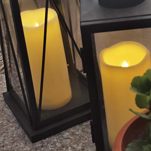 Outdoor Battery Operated Flameless Candles with Remote Timer D3”xH7” 3 PCS