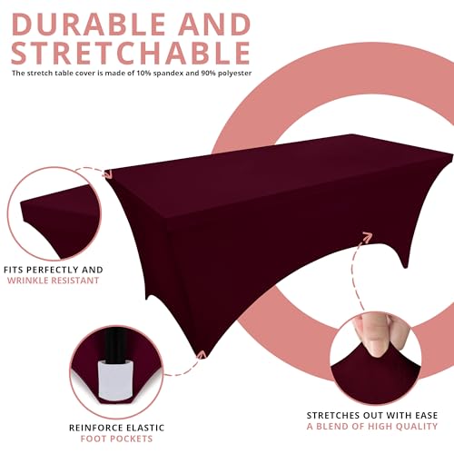 Spandex Table Cloth 2 Pack [6FT (2 Count)