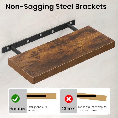 Floating Shelves 23.6" W x 9.3" D Brown Set of 2 (2 Count)