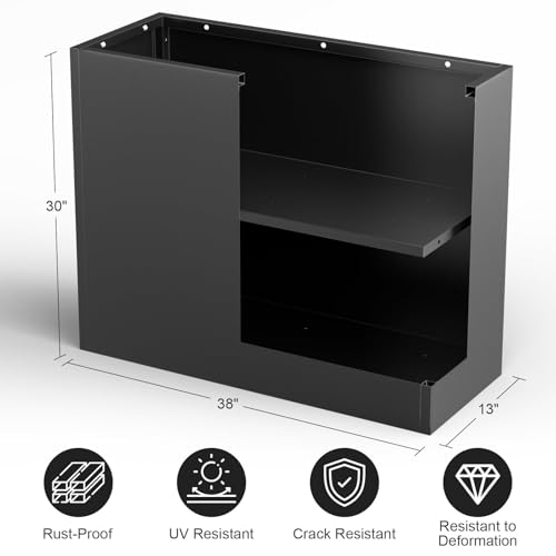 Metal Planter Box for Outdoor Plants 38" L x 13" W x 30" H