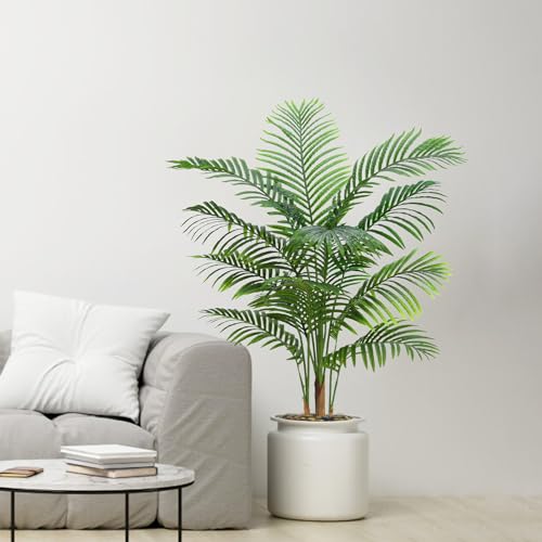 Artificial Palm Tree Indoor Plant 5FT Tall Fake Tropical Palm Tree in Pot