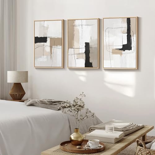 Large Framed Abstract Wall Art (3 Count)
