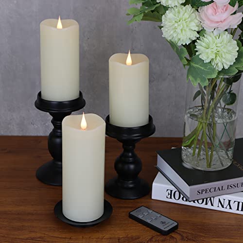 Flickering Flameless Candles with 3D Moving Flame Set of 3 (3 Count)