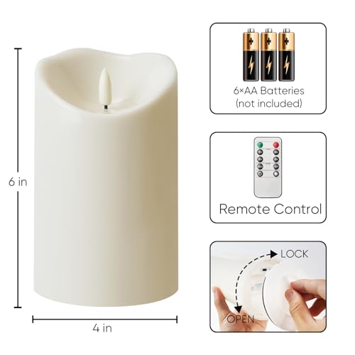 4"x6" Outdoor Waterproof Flameless Candles with Timers and Remote Control (2 Count)