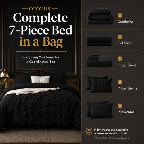 Oversized King Comforter Set Black