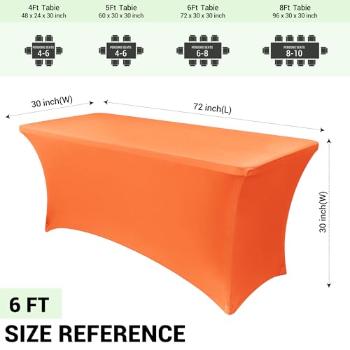 6ft Stretch Spandex Table Cover for Standard Folding Tables (2 Count)
