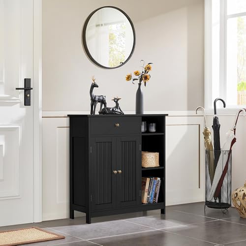 Bathroom Storage Cabinet with Drawer and 2 Beadboard Doors