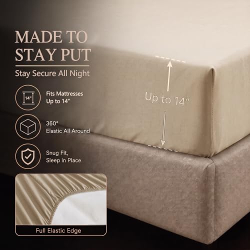 Queen Comforter Set Taupe (7 Piece Set)