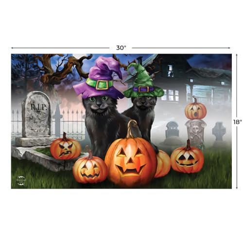 Doormat 30x18 Indoor Outdoor Spooky Kittens Halloween for Halloween Doormat (3.75 Sq Ft)