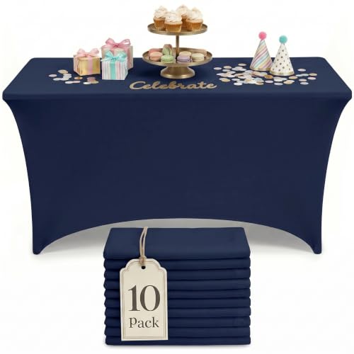 Bulk 10 Pack 6Ft Tablecloths for Hotels (10 Count)