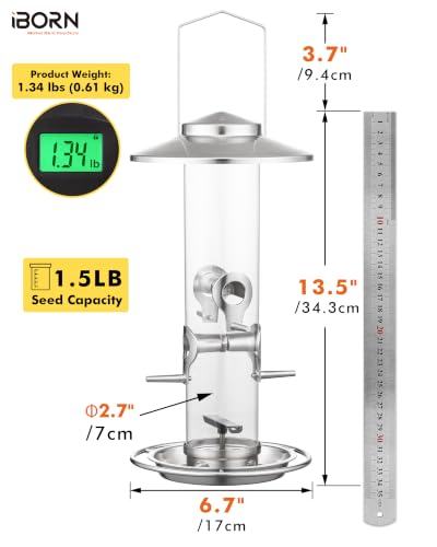 Bird Feeders for Outdoors Metal Chew Resistant