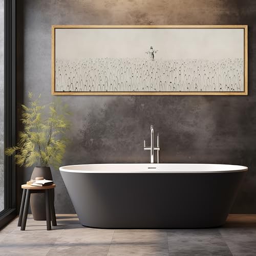 Large Framed Canvas Print Wall Art Jesus Among the People Monochrome Religious Illustrations Decorative Colorful Multicolor for Bedroom