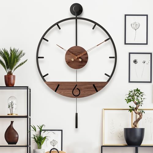 34.6×24 Inch Large Modern Decorative Pendulum Wall Clock